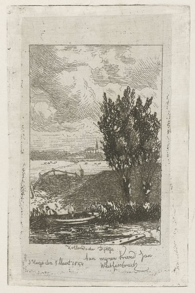 Weidelandschap met sloot Hollandsche Dijktje door Joseph Hartogensis