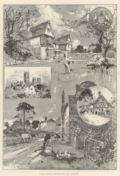 Een modeldorp, Patricksbourne, nabij Canterbury door Joseph Holland Tringham