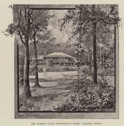 Het huis van Mr Robert Louis Stevenson, Vailima, Samoa door Joseph Holland Tringham