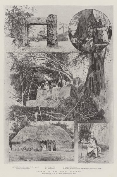 Scènes op de Tonga-eilanden door Joseph Holland Tringham