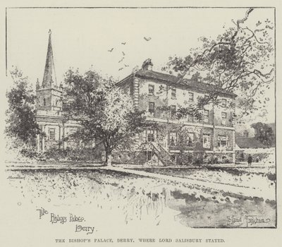Het bisschoppelijk paleis, Derry, waar Lord Salisbury verbleef door Joseph Holland Tringham