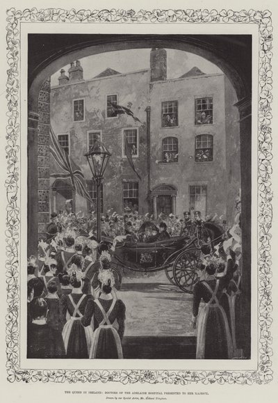 De koningin in Ierland, artsen van het Adelaide Hospital voorgesteld aan Hare Majesteit door Joseph Holland Tringham