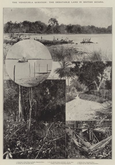 De Venezuela-kwestie, het betwiste land in Brits Guyana door Joseph Holland Tringham