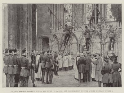 Onthulling van herdenkingsplaten voor officieren en mannen van de 1st King