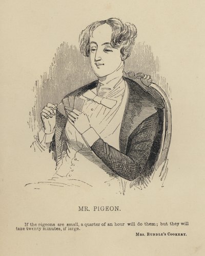 Kenny Meadows: Meneer Pigeon (gravure) door Joseph Kenny (after) Meadows