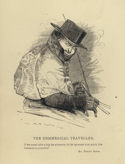 Kenny Meadows: De Handelsreiziger (gravure) door Joseph Kenny (after) Meadows