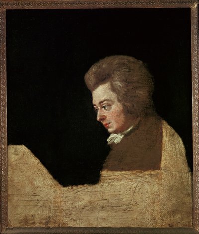 Wolfgang Amadeus Mozart ... (olieverf op doek) door Joseph Lange