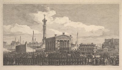 Ceremonie van de inhuldiging van de juli-kolom, 1840 door Joseph Louis Trimolet