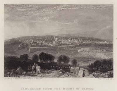 Jeruzalem vanaf de Olijfberg door Joseph Mallord William (after) Turner