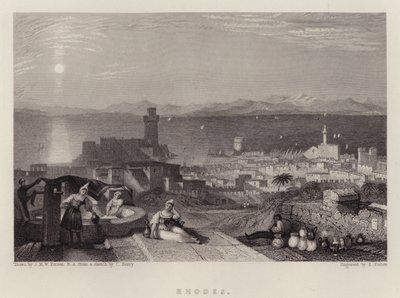 Rhodos door Joseph Mallord William (after) Turner