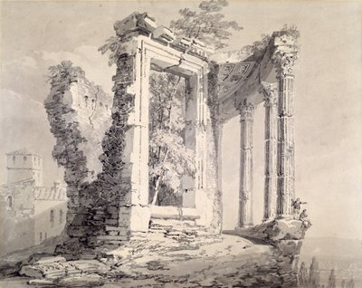 Tempel van de Sibyl, Tivoli door Joseph Mallord William (attr.to) Turner
