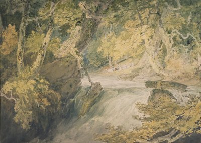 Een rivier in spate, ca. 1796 door Joseph Mallord William Turner