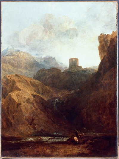 Kasteel Dolbadern, Noord-Wales ... (schilderij op doek) door Joseph Mallord William Turner