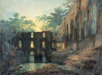 Abdij van de fonteinen (aquarel) door Joseph Mallord William Turner