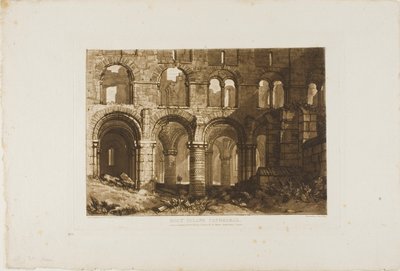 Kathedraal van Holy Island, plaat 11 uit Liber Studiorum door Joseph Mallord William Turner