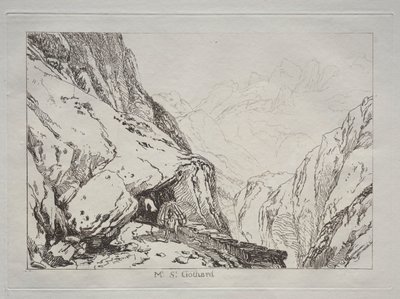 Liber Studiorum: Mt. St. Gothard door Joseph Mallord William Turner