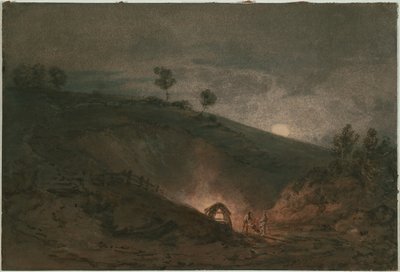 Kalkoven bij maanlicht door Joseph Mallord William Turner