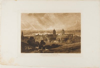 Londen vanaf Greenwich, plaat 26 uit Liber Studiorum door Joseph Mallord William Turner