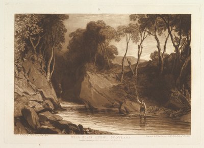 Bij Blair Athol, Schotland Liber Studiorum, deel VI, plaat 30, 1 juni 1811 door Joseph Mallord William Turner