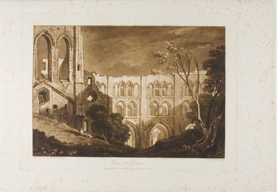 Rivaux Abdij, plaat 51 uit Liber Studiorum door Joseph Mallord William Turner