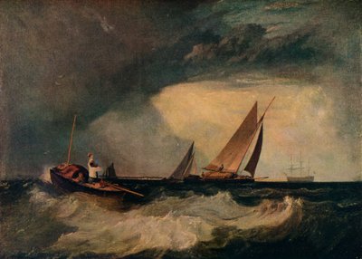 Shoeburyness Visser Roept een Whitstable Hoy, ook bekend als De Loodsenboot, en De Rode Pet, ca. 1809 door Joseph Mallord William Turner