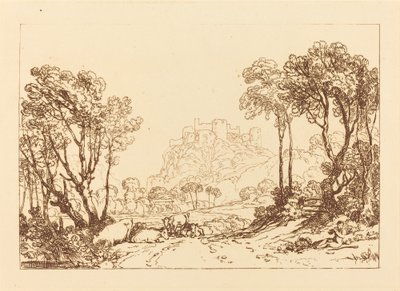 Het Kasteel Boven de Weiden door Joseph Mallord William Turner