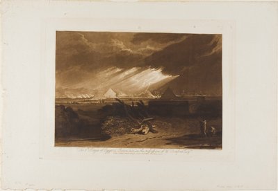 De Vijfde Plaag van Egypte, plaat 16 uit Liber Studiorum door Joseph Mallord William Turner