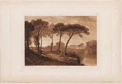 De Tempel van Minerva Medica, plaat 23 uit Liber Studiorum door Joseph Mallord William Turner