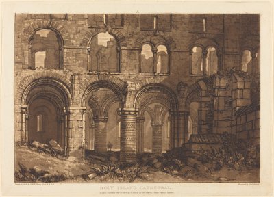 Kathedraal van Holy Island door Joseph Mallord William Turner and Charles Turner