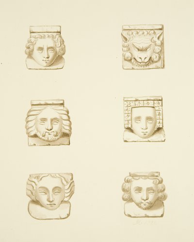 6 Corbels in het dak van St. James