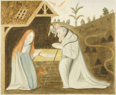 Schildering in steen gevonden in biechtstoel in de noordelijke zijbeuk van de St Mark