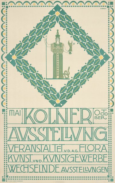 Een poster voor het Keulse Kunstfestival van 1905, 1905 door Joseph Maria Olbrich
