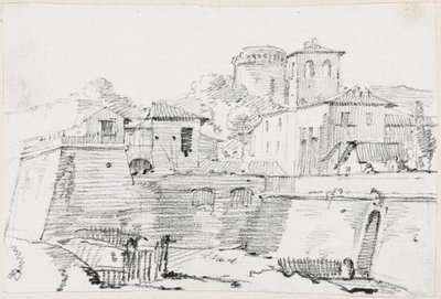 Een versterkte stad in Italië door Joseph Marie Vien