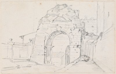 Boog van Drusus bij de Via Appia door Joseph Marie Vien
