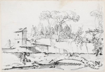 Uitzicht op de Prato van de Villa Borghese door Joseph Marie Vien