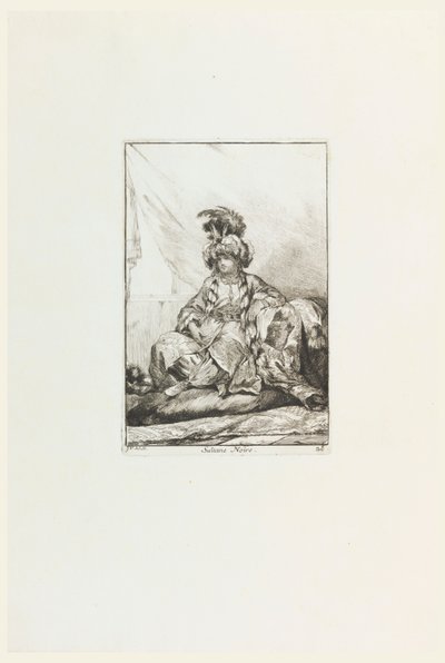 De zwarte sultane, plaat 28 uit de serie Karavaan van de Sultan naar Mekka door Joseph Marie Vien the Elder