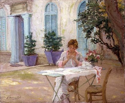 Ontbijt op het terras door Joseph Milner Kite