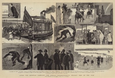 Na de Egyptische campagne, de vakantie van de speciale correspondenten langs de Nijl door Joseph Nash