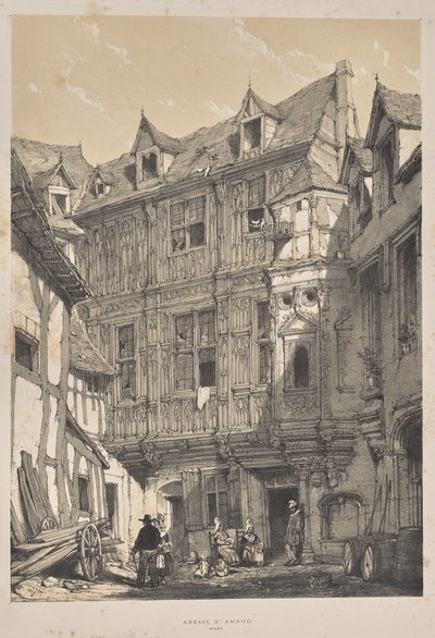 Architectuur van de Middeleeuwen: Abdij St. Amand, Rouen door Joseph Nash