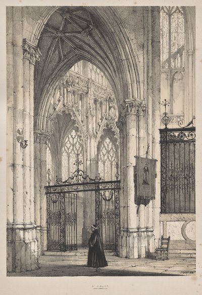 Architectuur van de Middeleeuwen: Kerk van St. Riquier, nabij Abbeville door Joseph Nash