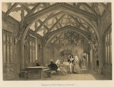 Banketzaal, Bramhall, Cheshire door Joseph Nash