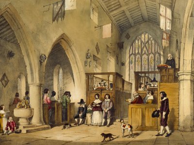 Kapel in Haddon Hall, Derbyshire, 1600, illustratie uit 