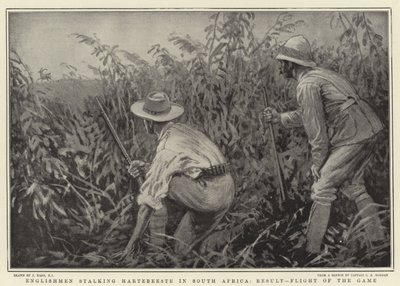 Engelsen besluipen Hartebeeste in Zuid-Afrika, Resultaat, Vlucht van het wild door Joseph Nash