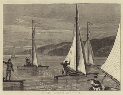 IJsschepen op de Hudson River, VS door Joseph Nash