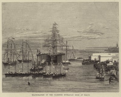 Inhuldiging van het Clarence Hydraulic Dock in Malta door Joseph Nash
