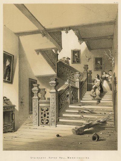 Trap, Aston Hall, Warwickshire door Joseph Nash