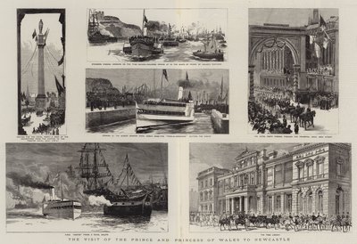 Het bezoek van de prins en prinses van Wales aan Newcastle door Joseph Nash