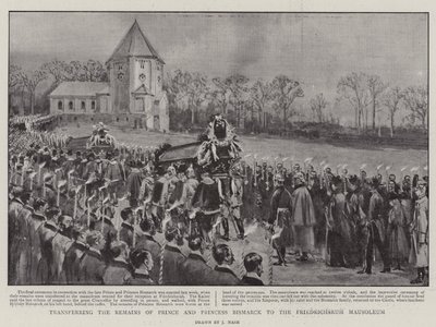 Overbrengen van de Resten van Prins en Prinses Bismarck naar het Friedrichsruh Mausoleum door Joseph Nash