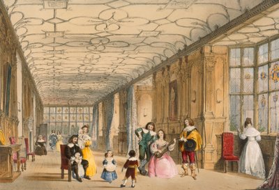 Uitzicht op Long Hall in Haddon, Derbyshire, ca. 1600, uit 