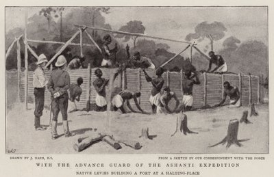 Met de voorhoede van de Ashanti-expeditie door Joseph Nash